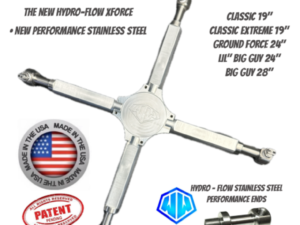 Stainless steel four-arm wrench with logos