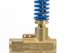Brass pressure relief valve with blue spring
