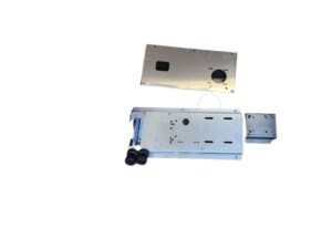 Metal door lock mechanism with cover plate